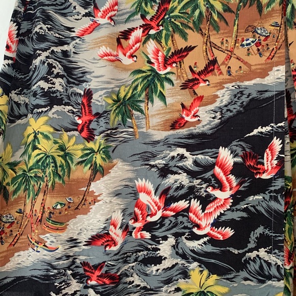 SOLD Vintage Tropical Print Mini Wrap Skirt - Picture 2 of 6